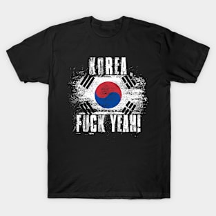 Korea Fuck Yeah! Wartorn Distressed Flag T-Shirt